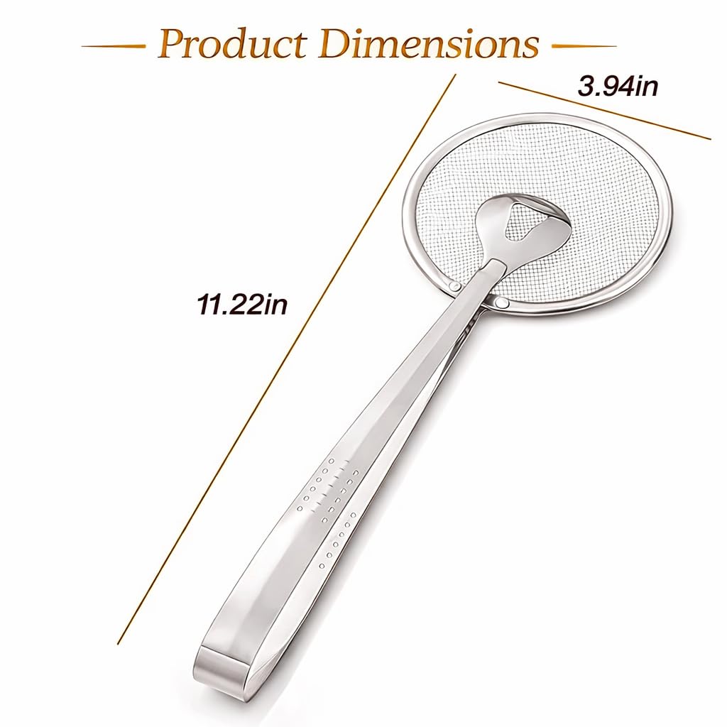 2-in-1 Grip & Drain Frying Strainer Tongs