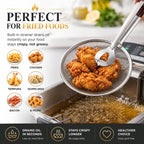 2-in-1 Grip & Drain Frying Strainer Tongs