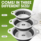 4-Piece Collapsible Colander Set with Self-Draining Tray