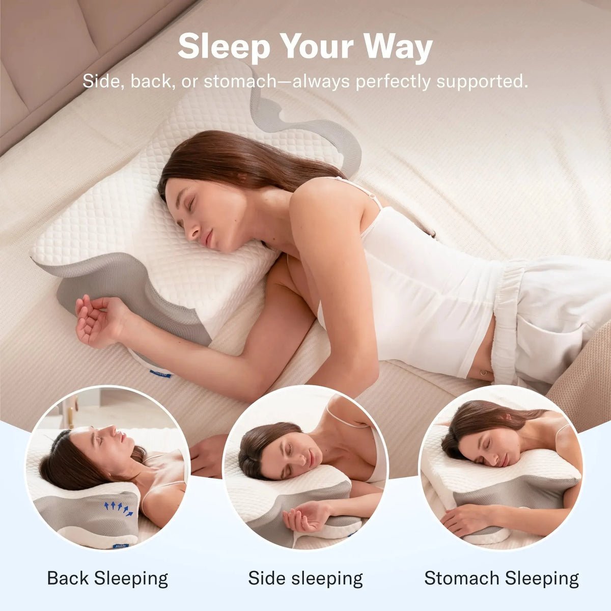 Ergonomic Butterfly-Shaped Cervical Contour Pillow