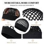 2-Pack Breathable Crochet Hair Nets for Sleeping with Ultra-Wide Soft Band