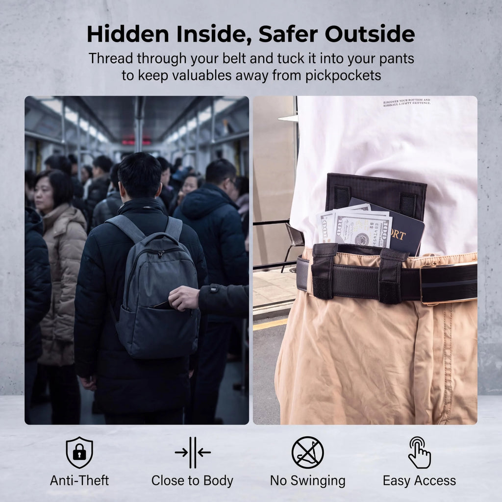 Men’s Hidden Anti-Theft Travel Wallet