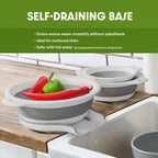 4-Piece Collapsible Colander Set with Self-Draining Tray
