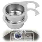 2-Piece Stainless Steel Faucet-Hanging Sink Strainer Baskets