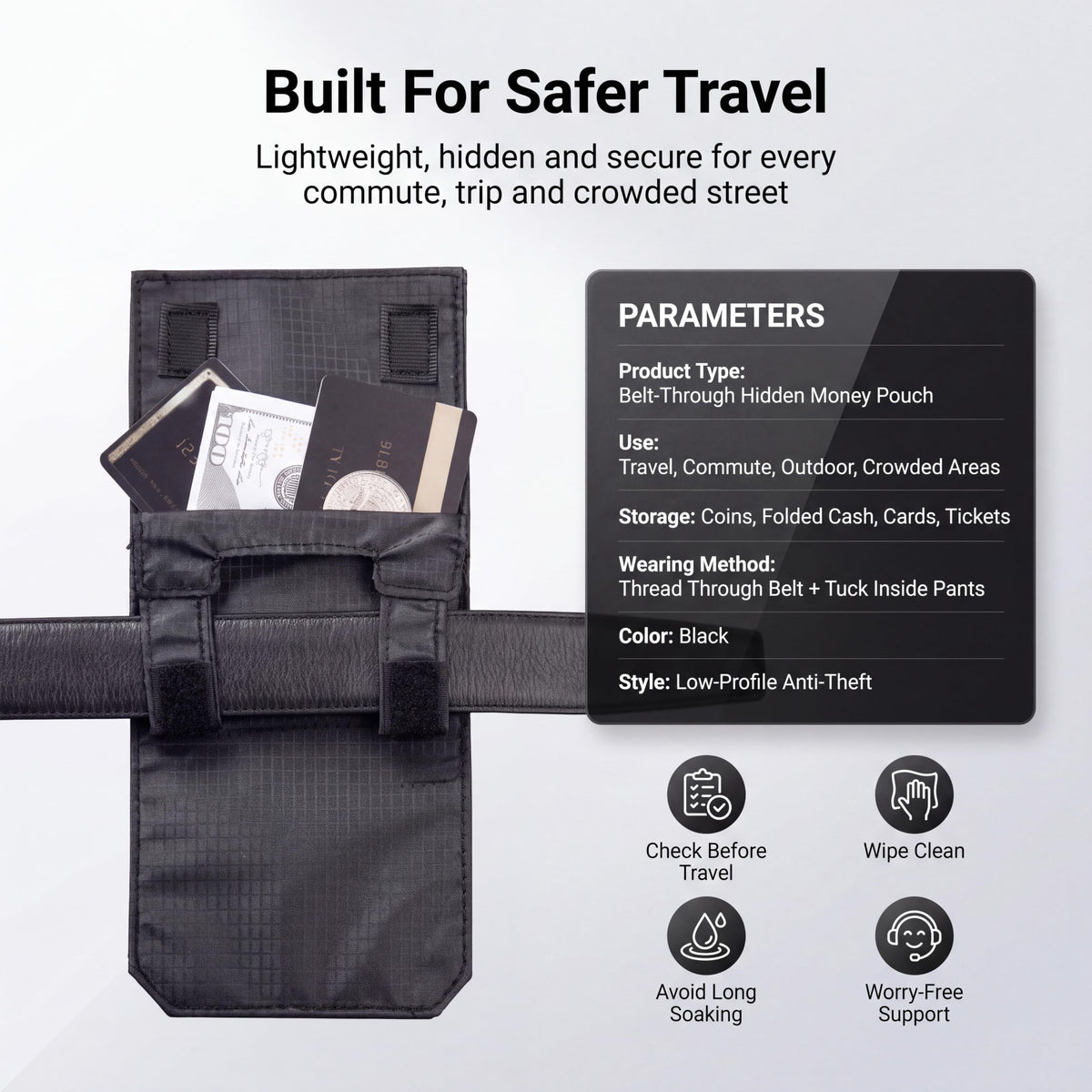 Men’s Hidden Anti-Theft Travel Wallet