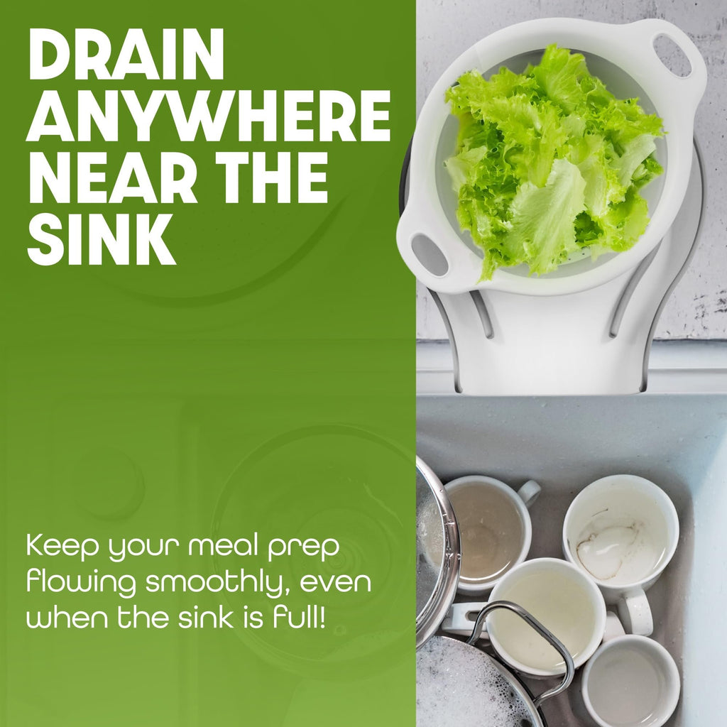 4-Piece Collapsible Colander Set with Self-Draining Tray