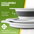4-Piece Collapsible Colander Set with Self-Draining Tray