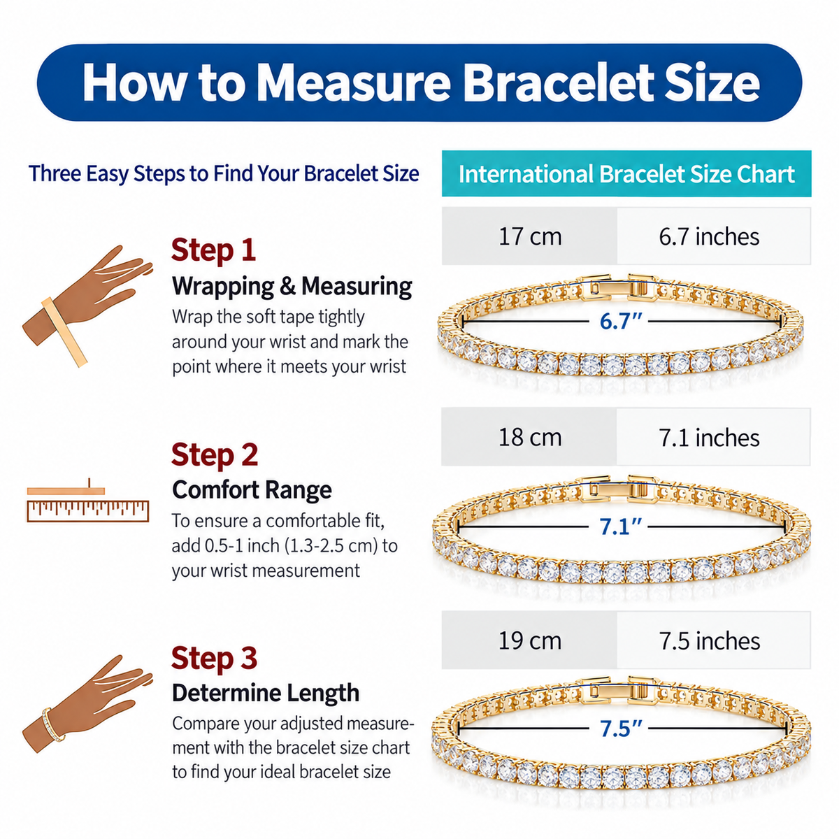 4-5mm Round Cubic Zirconia Classic Tennis Bracelet