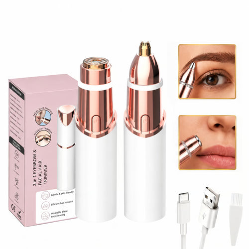2-in-1 Rechargeable Eyebrow & Facial Hair Trimmer