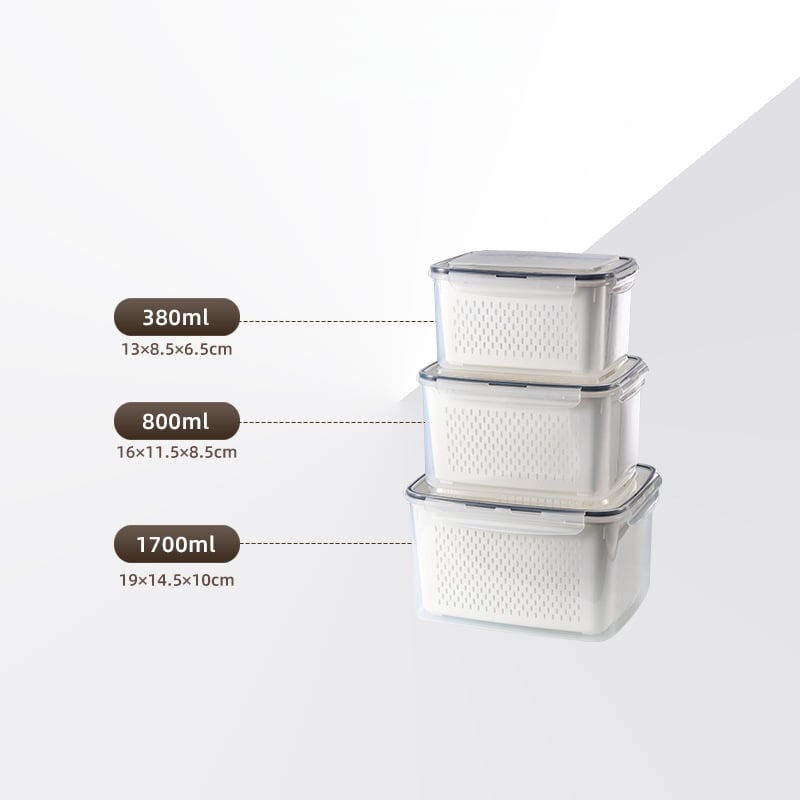 5-Piece Stackable Produce Storage Containers with Built-In Colanders