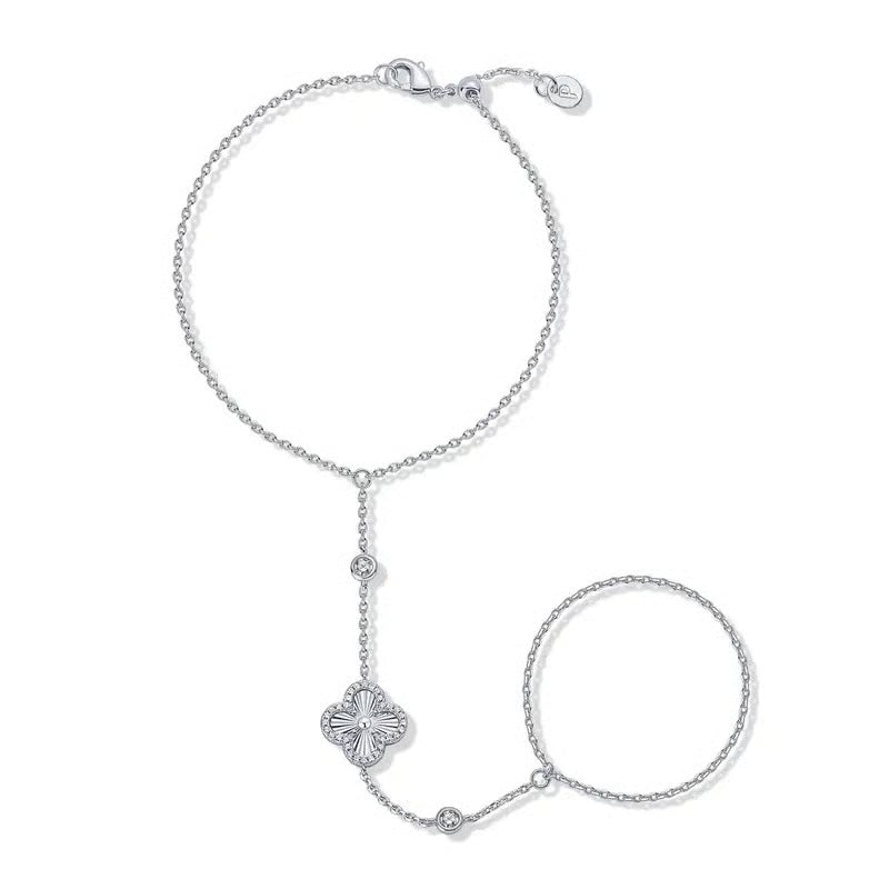 Four Leaf Clover Gold Hand Chain Bracelet