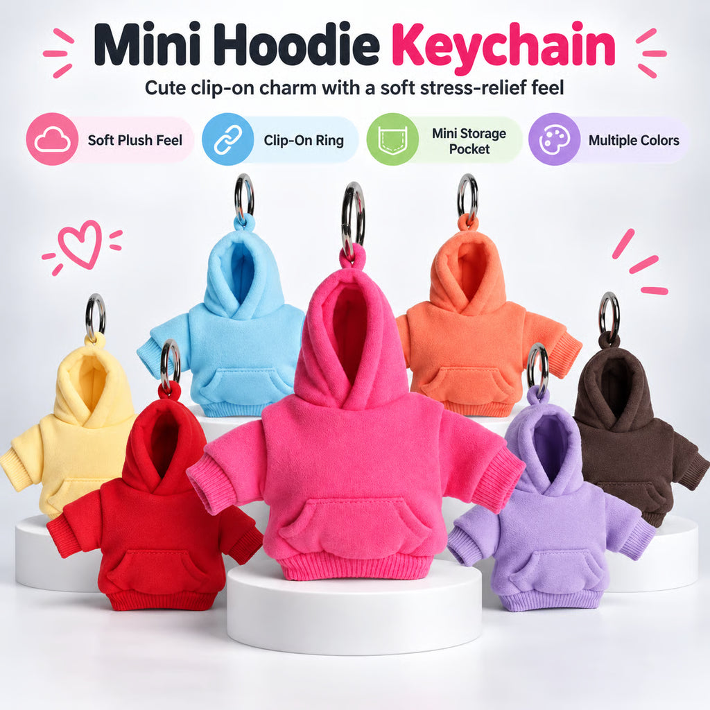 Mini Hoodie Keychain – Soft Squishy Bag Charm