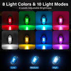 8-Color Wireless RGB Vehicle Interior Light Kit（8PCS）