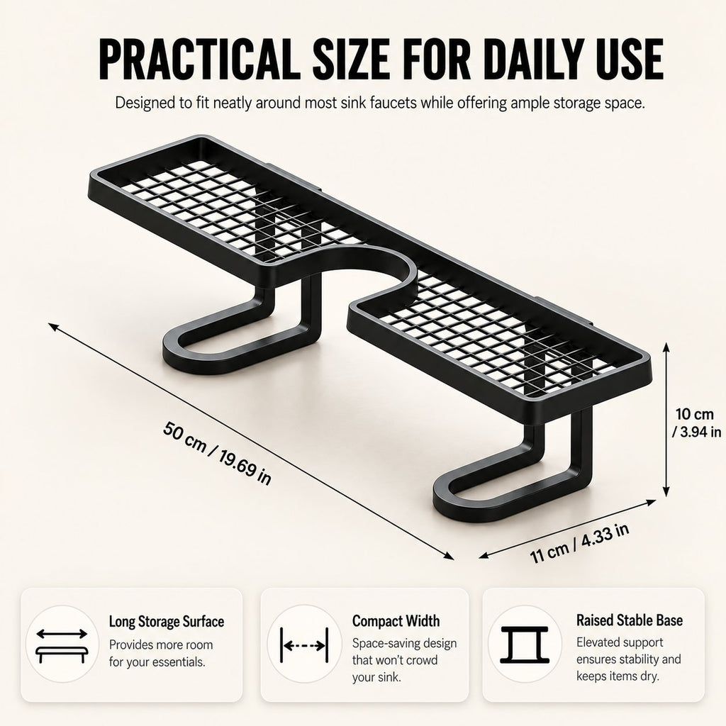 No-Drill Over-the-Faucet Sink Organizer Shelf