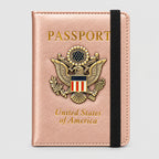 RFID Blocking Passport Holder & Travel Wallet with 3D Metal Eagle Badge