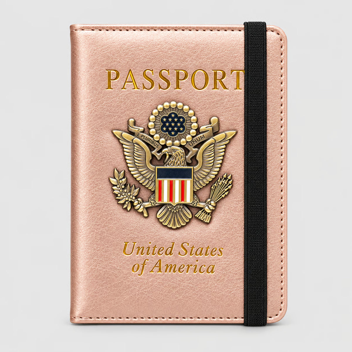 RFID Blocking Passport Holder & Travel Wallet with 3D Metal Eagle Badge
