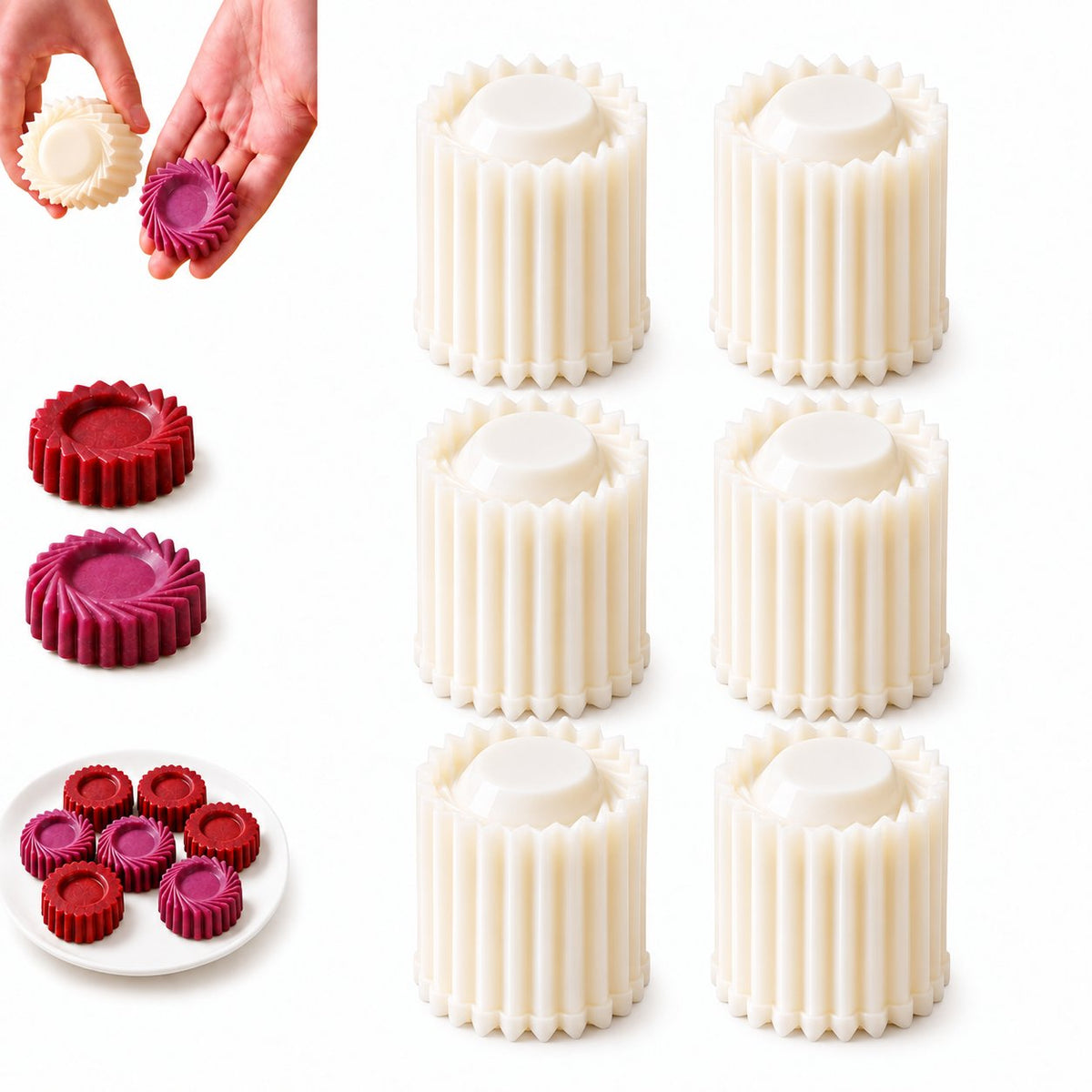 6-Piece Dual-Pattern Cookie & Mooncake Press Set