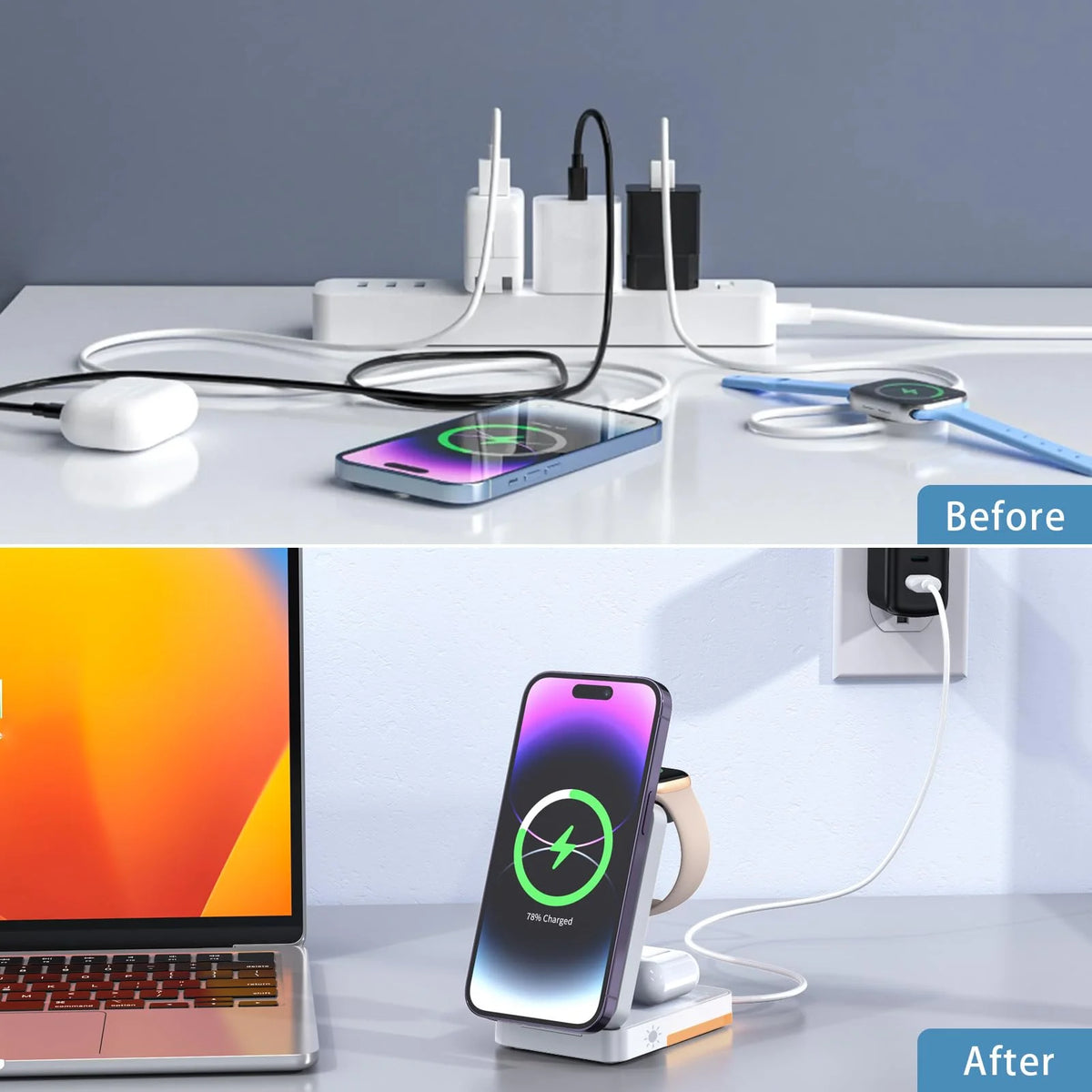 3-in-1 Magnetic Wireless Charging Station